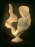 Fine art stone sculpture, Gossamer Wind, Yellow Marble